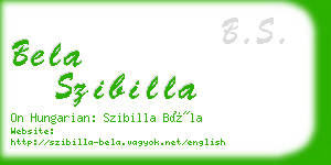 bela szibilla business card